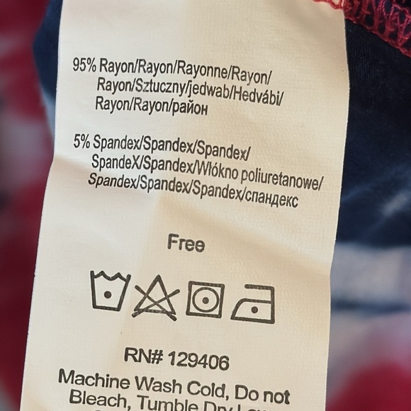 Patriotic Red White Blue Tie Dye sleeves less Maxi Dress Long Medium 4th of July - Picture 9 of 10